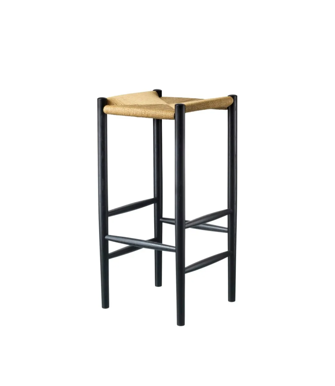 Jørgen Bækmark J164B - Barstol firkantet - Eg - Jet Black Outlet