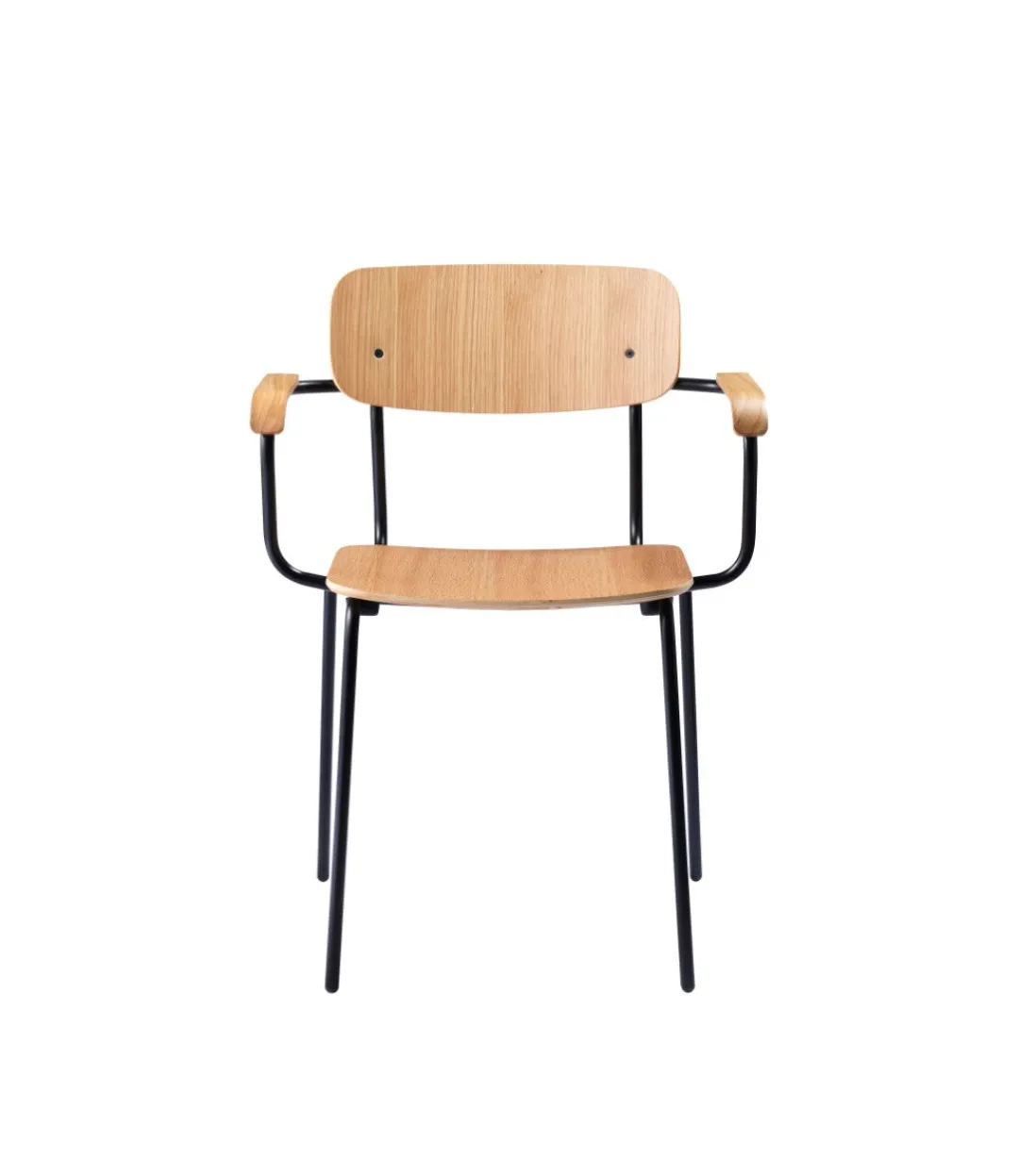 Jakob Thau J183 - Holmen - Stabelstol m. armlæn - Stål - Eg Outlet