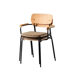 Jakob Thau J183 Holmen - Stabelstol m/armlæn - Taupe Clearance