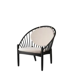 Poul M. Volther J166 Jørna - Stol - Jet Black - Beige (61)