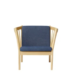 Erik Ole Jørgensen J146 - Lænestol - Eg - Dark Blue (36) Sale