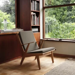 Poul M. Volther J53 - Lænestol - Eg - Taupe Sale
