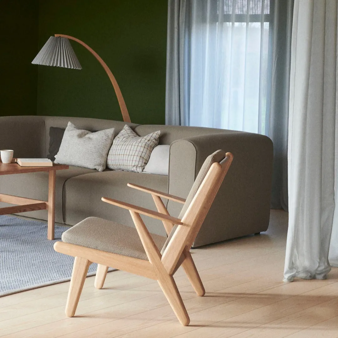 Poul M. Volther J53 - Lænestol - Eg - Taupe Sale