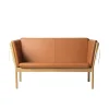 Erik Ole Jørgensen J148 - 2 pers. sofa - Eg - Cognac læder Clearance