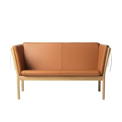 Erik Ole Jørgensen J148 - 2 pers. sofa - Eg - Cognac læder Clearance