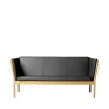Erik Ole Jørgensen J149 - 3 pers. sofa - Eg - Sort læder Outlet