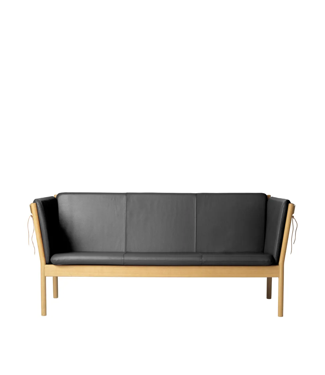 Erik Ole Jørgensen J149 - 3 pers. sofa - Eg - Sort læder Outlet