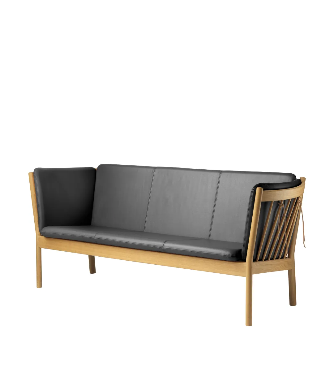 Erik Ole Jørgensen J149 - 3 pers. sofa - Eg - Sort læder Outlet