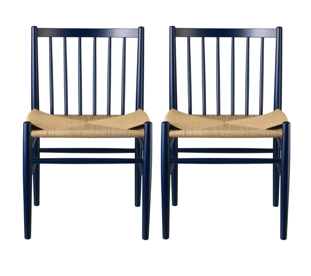 Jørgen Bækmark J80 - Stol - 2 stk - Bøg - Steel Blue Hot