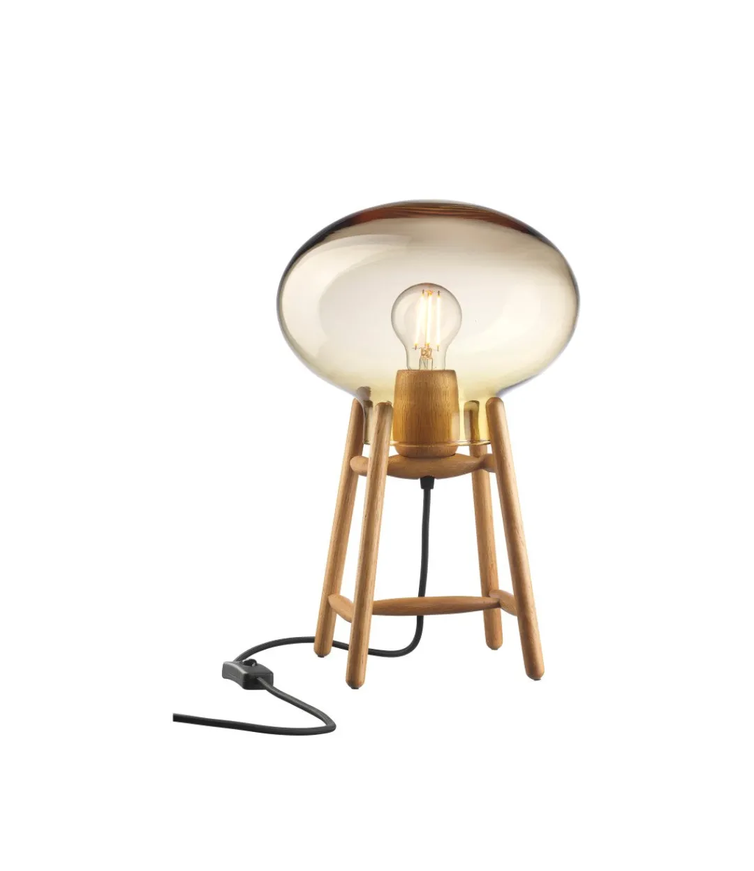Philip Bro & Dögg Gudmundsdottir U4 Hiti - Bordlampe - Eg - Ravfarvet glas Hot