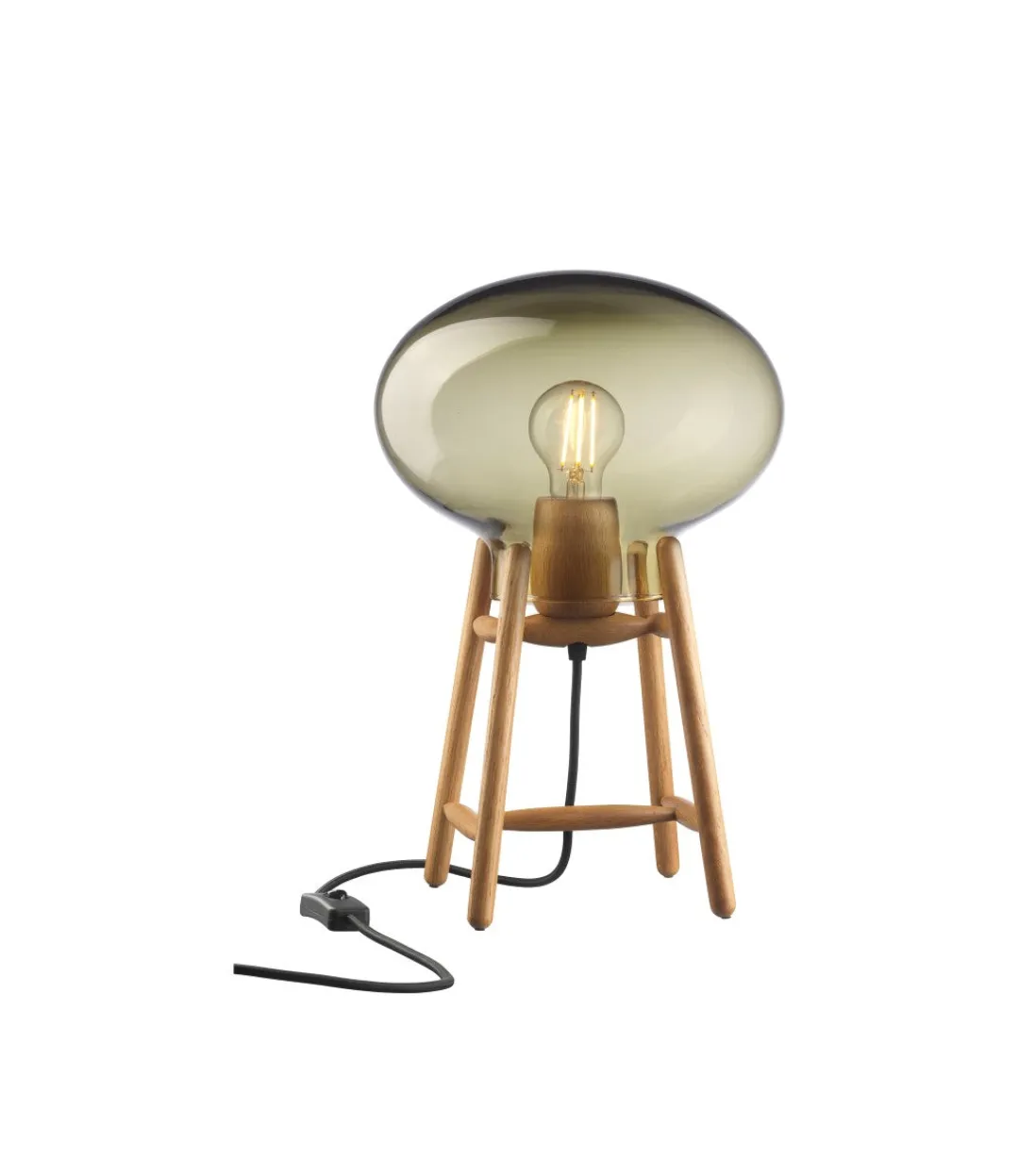 Philip Bro & Dögg Gudmundsdottir U4 Hiti - Bordlampe - Eg - Røgfarvet glas Clearance
